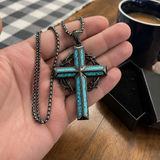 "By His Wounds We Are Healed" - Handcrafted Turquoise Crown of Thorns Cross - A Daily Symbol of Hope & Protection