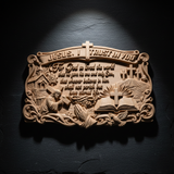 "Jesus, I Trust in You" - Handcrafted Solid Wood Religious Plaque with John 3:16 Eternal Promise