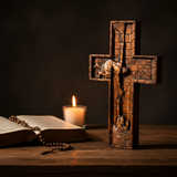 BGCOPPER Retter Jesus Kreuz geschnitzt aus Naturholz