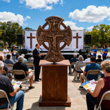 Hand-Carved Beechwood “Hand of Redemption” Crucifix | The Passion and Divine Grace of Christ