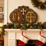 St. Benedict's Exorcism Medal Christian Exorcism Plaque - Wall Decor