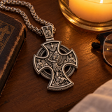 S925 Sterling Silver Double-Sided Crucifix & St. Michael Pendant Necklace