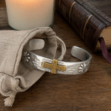 Stainless Steel Two-Tone Cross Cuff Bracelet – Christian Faith Jewelry