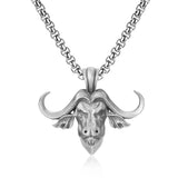Pure Tin 3D Buffalo Head Necklace - BGCOPPER
