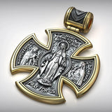 S925 sterling silver double-sided Jesus and Virgin Mary necklace - BGCOPPER