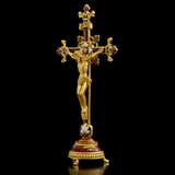 Hand-Painted Metal Jesus Christ Crucifix: Sacred Home Decor