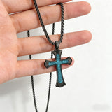 Black Turquoise Cross Necklace – Faith & Southwest Spirit