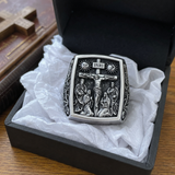 S925K Silver Handcrafted Jesus Crucifixion Scene Ring