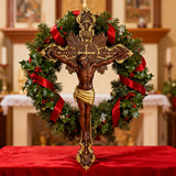 St. Benedict Exorcism Cross wood carved - Bless you and your family