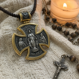 S925 sterling silver double-sided Jesus and Virgin Mary necklace