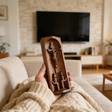 Beech Wood Holy Family Altar Decor - Handcrafted Christian Prayer Desktop Gift