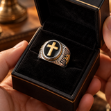 Vintage Praying Cross Ring- Stainless Steel Religious Gift