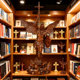 St. Michael the Archangel - Hand Carved Boxwood Sculpture - Spiritual Guardian for Prayer Spaces