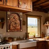 Holy family Nativity Wood Carving Gift Religious Byzantine Icon