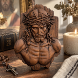 Jesus Crown of Thorns Beechwood Sculpture