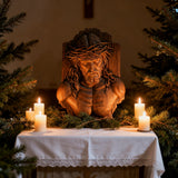 Bgcopper October Release | Beech Wood Sculpture of Jesus with Crown of Thorns — A Reminder of Love for Christmas