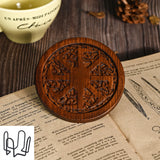 Bgcopper Wooden Tree of Life Celtic Cross Coasters - BGCOPPER