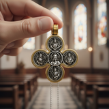 Baroque Style Crucifix Pendant with Jesus and the Four Archangels – A Symbol of Faith and Divine Protection