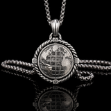S925 Sterling Silver Rotating Compass Pendant Necklace
