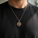 S925 Sterling Silver Rotating Compass Pendant Necklace