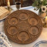 Jerusalem Passover Seder Plate – Hand-Carved Beechwood Judaica for Pesach