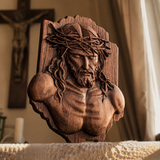 Jesus Crown of Thorns Beechwood Sculpture