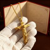 S925K Sandblasted Silver Jesus Crucifix Pendant