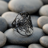 Metatron's Cube Ring Archangel Protection Women Ring Stainless Steel Jewelry