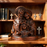 Holy Family Round Wooden Tabletop Ornament