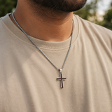 Christian Cross Necklace – Solid Rosewood & Titanium Steel Faith Pendant