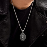 S925K Silver Miracle Medal English Version Inscription Necklace - BGCOPPER