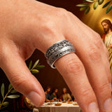 The Last Supper 925K Sterling Silver Open End Adjustable Ring