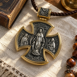 S925 sterling silver double-sided Jesus and Virgin Mary necklace