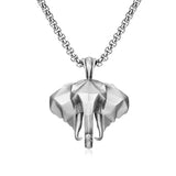 Pure Tin Geometric Elephant Head Necklace - BGCOPPER