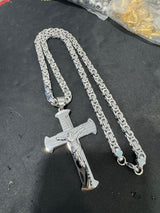 Titanium Steel Lord’s Prayer Crucifix Necklace