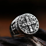 Saint Benedict Medal Stainless Steel Ring - BGCOPPER
