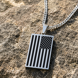 🇺🇸 American Flag Dog Tag Pendant Necklace