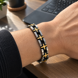 Men's Stainless Steel Cross Bracelet – Christian Faith Jewelry | Silver & Gold-Tone Options