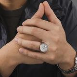 Vintage Titanium Seven Archangel Signet Ring - Amulet Against Evil Eyes, Curses, Spells - BGCOPPER