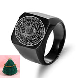Seal of the Seven Archangels Stainless Steel Men's Trigger Finger Seal of Solomon - BGCOPPER