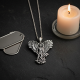 S925K Silver Saint Michael Pendant: Courage in the Heart