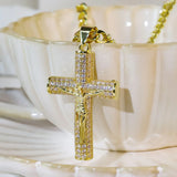 Jesus Cross Diamond - Encrusted Necklace - BGCOPPER