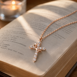 Cross and Diamond Crown Necklace