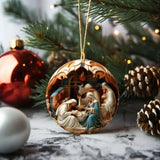 Wooden Christmas Nativity Pendant Wall Decoration Wall Hanging - BGCOPPER