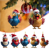 Creative Cute Animal Chicken Christmas Hanging Christmas Birds Car Hanging Home Christmas Tree Decorations - BGCOPPER