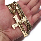 Titanium Steel Lord s Prayer Crucifix Necklace for daily faith wear and Christian gifting