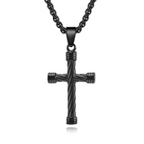 Men’s Twisted Rope Cross Necklace – Faith, Strength & Modern Devotion
