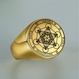 Spring Sale: Archangel Metatron Cube Stainless Steel Ring - BGCOPPER
