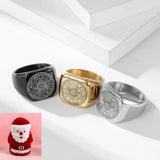 Seal of the Seven Archangels Stainless Steel Men's Trigger Finger Seal of Solomon - BGCOPPER