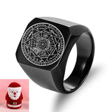 Seal of the Seven Archangels Stainless Steel Men's Trigger Finger Seal of Solomon - BGCOPPER
